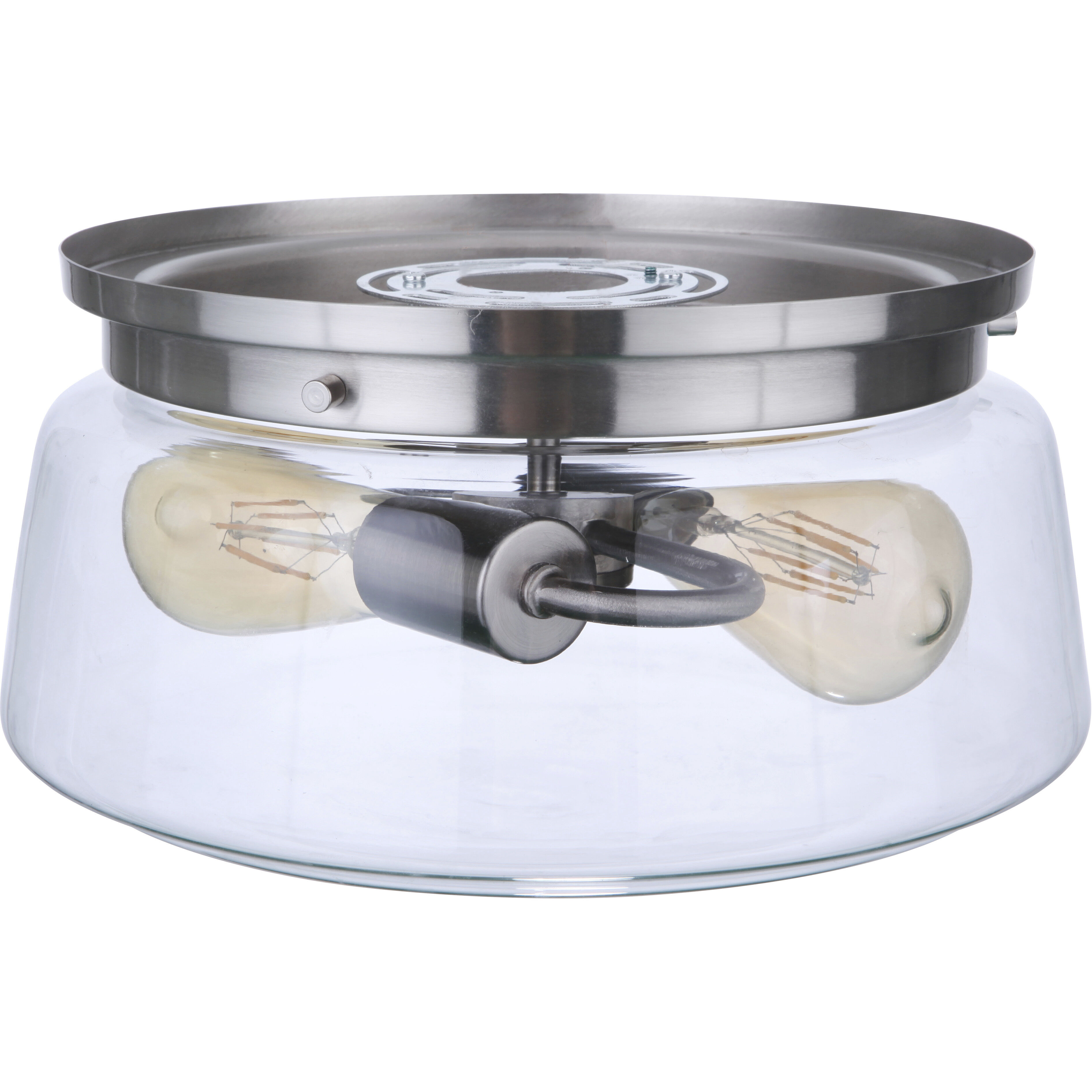 Laclede 2 Light 12 inch Satin Aluminum Outdoor Flushmount