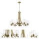 Bolden 8 Light 28.5 inch Satin Brass Chandelier Ceiling Light in Clear Seeded