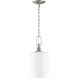 Neighborhood Dardyn 1 Light 7.5 inch Brushed Polished Nickel Mini Pendant Ceiling Light in White Frosted Glass