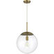 Gaze 1 Light 14 inch Satin Brass Pendant Ceiling Light