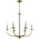 Stanza 6 Light 26 inch Brushed Polished Nickel / Satin Brass Chandelier Ceiling Light