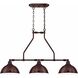 Timarron 3 Light 43 inch Aged Bronze Brushed Island Light Ceiling Light
