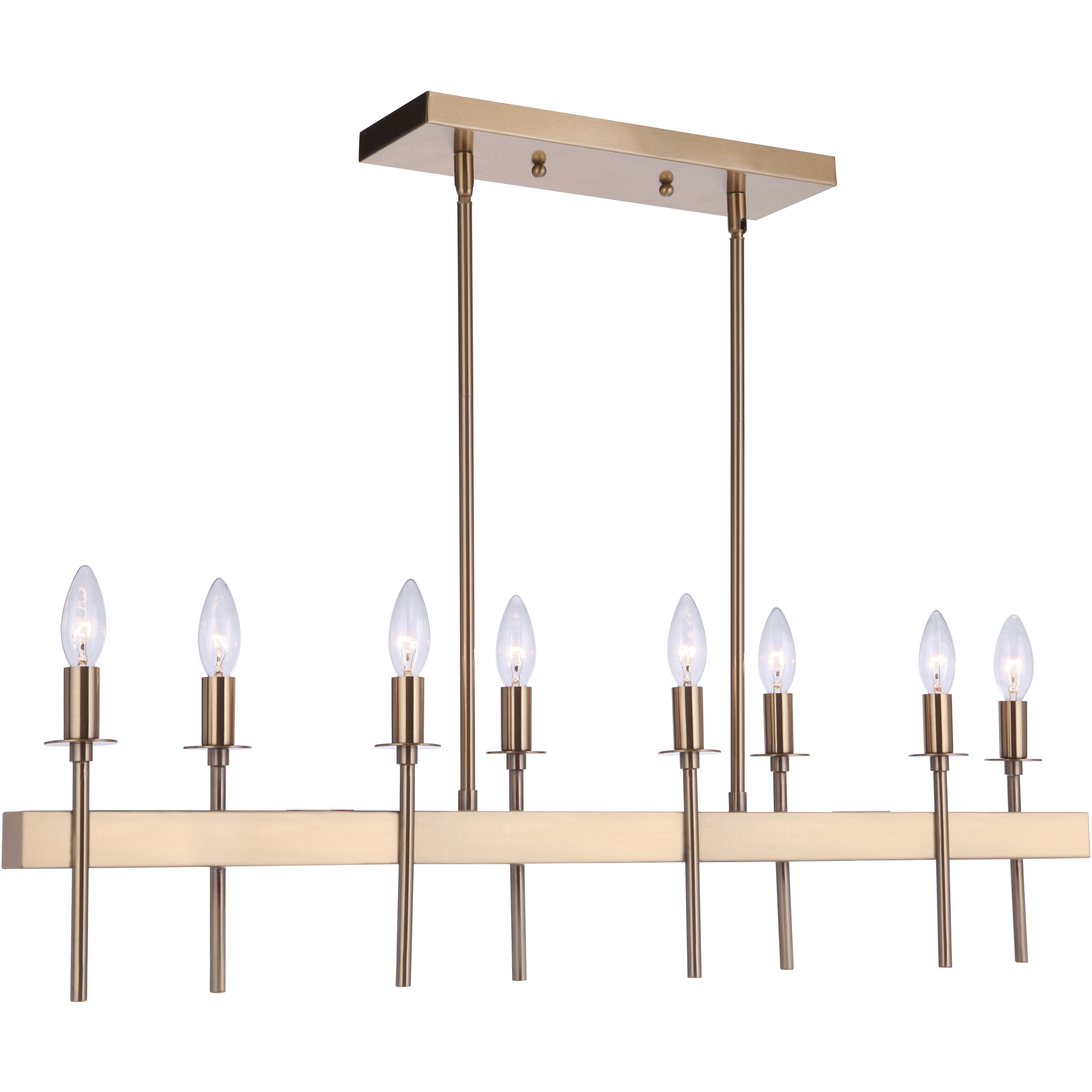 Larrson 8 Light 38 inch Satin Brass Island Ceiling Light