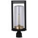 Neo 1 Light 17 inch Midnight / Satin Brass Outdoor Post Light