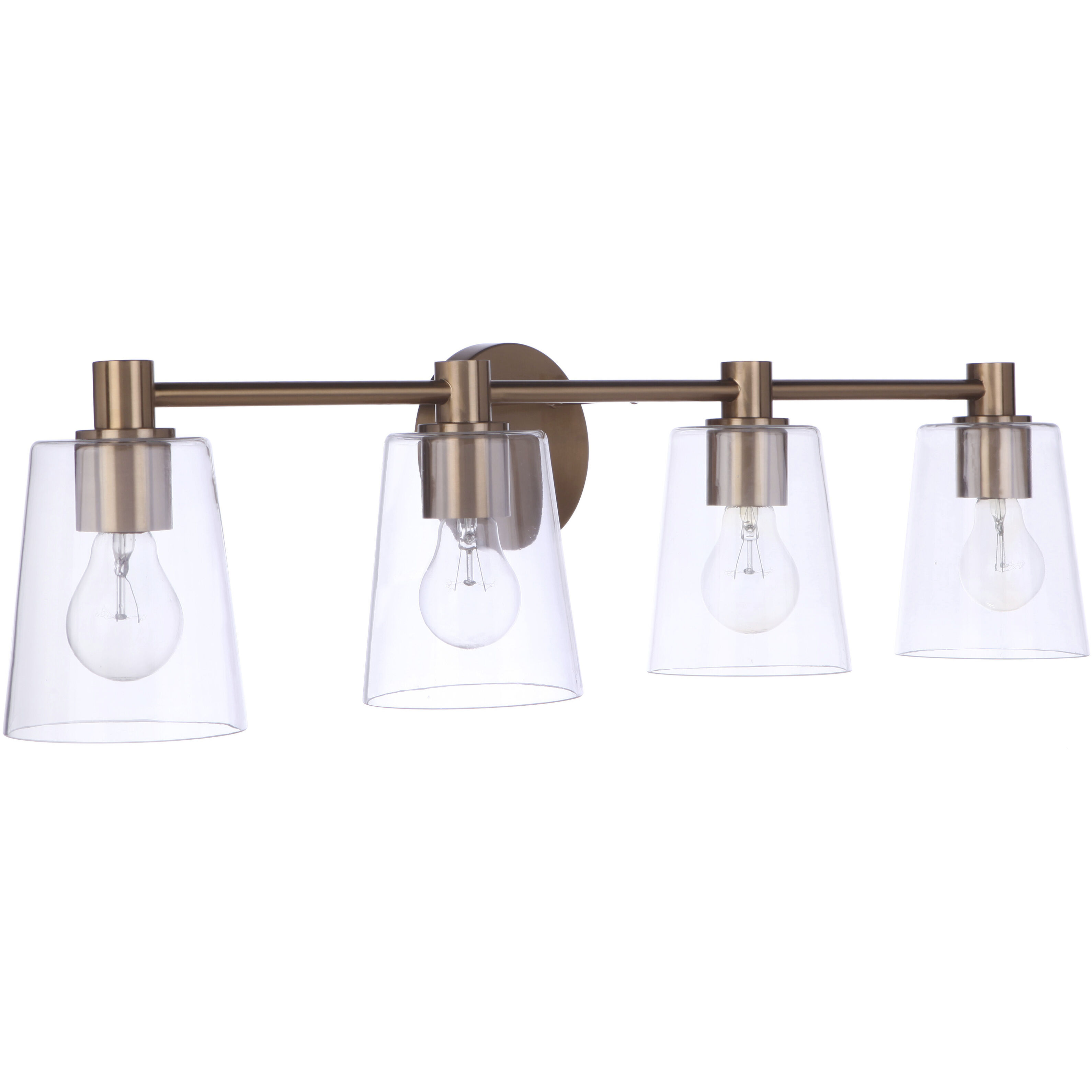 Emilio 4 Light 33 inch Satin Brass Vanity Light Wall Light