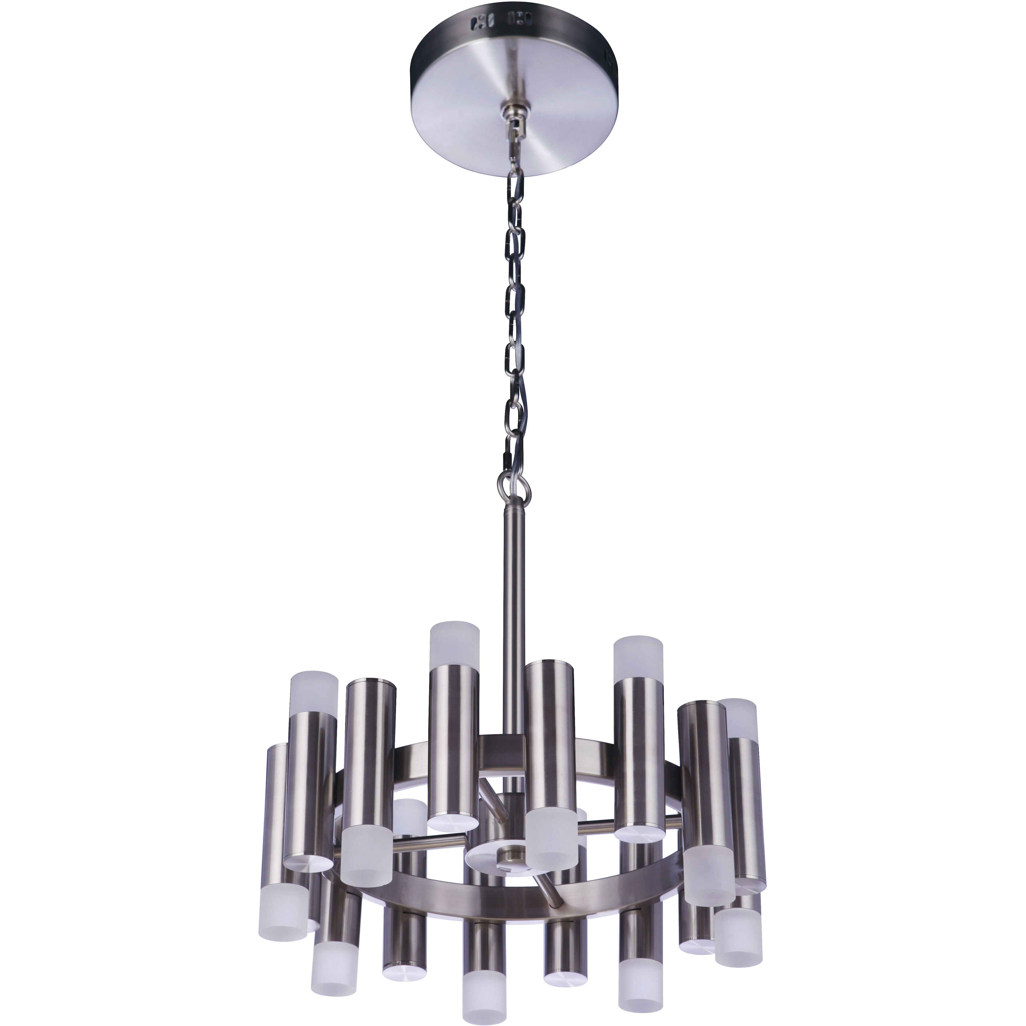 Simple Lux LED 16 inch Brushed Polished Nickel Chandelier Ceiling Light
