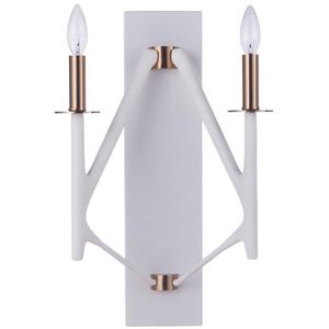 The Reserve LED 13 inch Matte White / Satin Brass Wall Sconce Wall Light