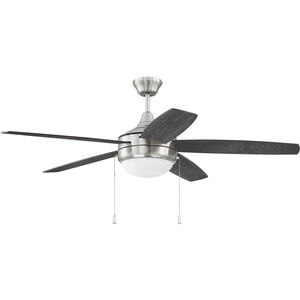 Phaze 5 Blade 52 inch Brushed Polished Nickel with Silver/Greywood Blades Ceiling Fan in Brushed Nickel/Greywood