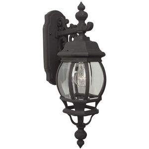 French Style 1 Light 22 inch Textured Black Outdoor Wall Mount in Textured Matte Black, Small