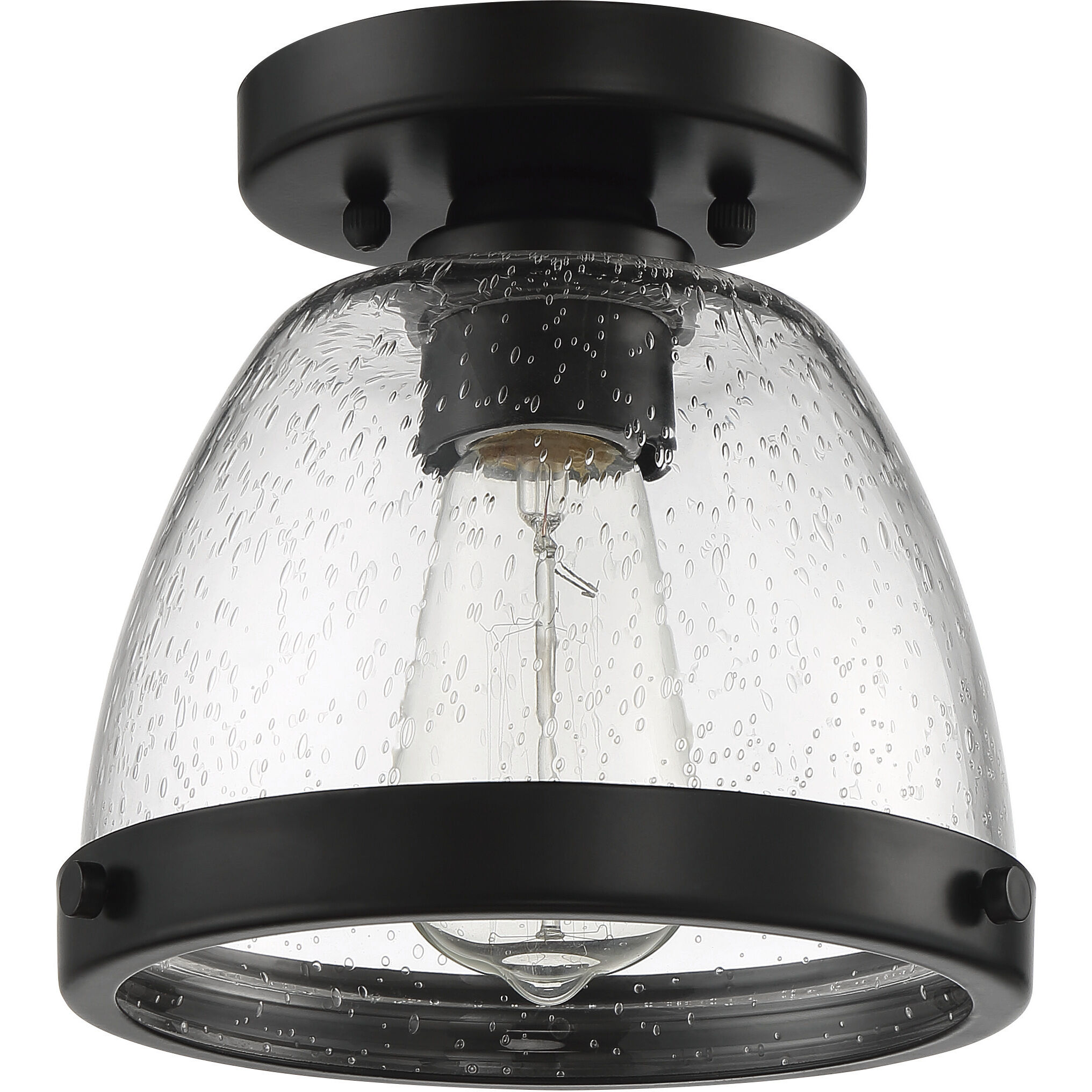 Lodie 1 Light 8 inch Flat Black Flushmount Ceiling Light