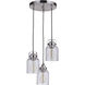 Foxwood 3 Light 12 inch Brushed Polished Nickel Pendant Ceiling Light