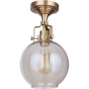 Gallery State House 1 Light 8 inch Vintage Brass Semi Flush Ceiling Light in Clear Glass