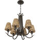 Kokomo 6 Light 24 inch Aged Bronze Brushed Chandelier Ceiling Light