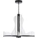 Estrella LED 36 inch Flat Black Chandelier Ceiling Light, 6 Arm