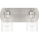 Hendrix 2 Light 14 inch Brushed Polished Nickel Vanity Light Wall Light