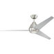 Acadian 56 inch Brushed Polished Nickel with Brushed Nickel Blades Fan