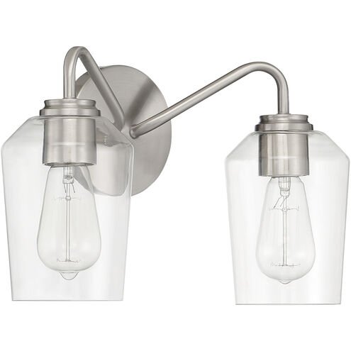 Shayna 2 Light 15 inch Brushed Polished Nickel Vanity Light Wall Light