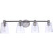 Emilio 4 Light 33 inch Brushed Polished Nickel Vanity Light Wall Light