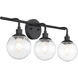Neighborhood Que 3 Light 24 inch Flat Black Vanity Light Wall Light