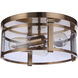 Elliot 3 Light 13 inch Satin Brass Flushmount Ceiling Light