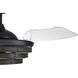 Whiskey 42 inch Flat Black with Clear Acrylic Blades Fan, Hidden Blades