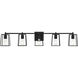 Dunn 5 Light 41 inch Flat Black Vanity Light Wall Light