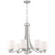 Bolden 8 Light 28.5 inch Brushed Polished Nickel Chandelier Ceiling Light in White Frosted Glass, Neighborhood Collection