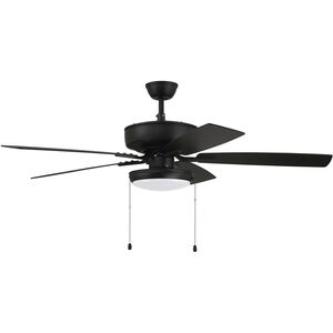 Pro Plus 119 52 inch Flat Black with Flat Black/Grey Wood Blades Contractor Ceiling Fan, Pan