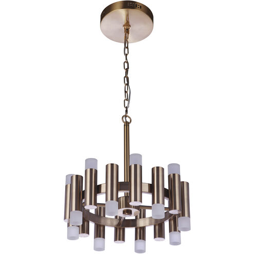 Simple Lux LED 16 inch Satin Brass Chandelier Ceiling Light