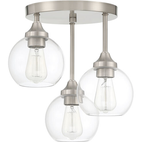 Glenda LED 14 inch Brushed Polished Nickel Semi Flush Ceiling Light