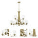 Bolden 9 Light 29 inch Satin Brass Chandelier Ceiling Light in Clear Seeded