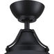 Union 42 inch Flat Black with Clear Acrylic Blades Fan, Hidden Blades