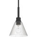 Pleated 1 Light 7.13 inch Flat Black Mini Pendant Ceiling Light