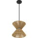 Serena 1 Light 12.13 inch Flat Black/Walnut Pendant Ceiling Light in Flat Black and Walnut