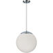 Gaze 1 Light 14 inch Chrome Pendant Ceiling Light in White Frosted Glass