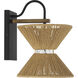 Serena 1 Light 9 inch Flat Black/Walnut Wall Sconce Wall Light in Flat Black and Walnut