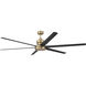 Mondo 72 inch Satin Brass/Flat Black with Flat Black Blades Ceiling Fan