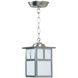 Mission 1 Light 6 inch Stainless Steel Outdoor Pendant in Clear Seeded