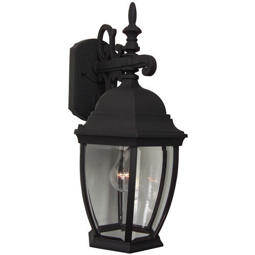 Bent Glass 1 Light 18 inch Textured Black Outdoor Wall Mount, Medium