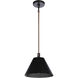 Blake 1 Light 11 inch Flat Black/Satin Brass Pendant Ceiling Light