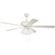 Eos 52 inch White with White/Washed Oak Blades Ceiling Fan (Blades Included) in White/Whitewashed Oak, Contractor Fan