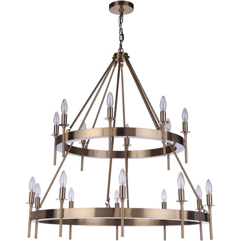 Larrson 18 Light 36 inch Satin Brass Chandelier Ceiling Light