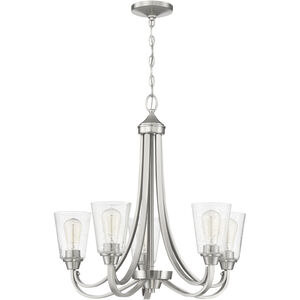 Neighborhood Grace 5 Light 26 inch Brushed Polished Nickel Chandelier Ceiling Light in Clear Seeded, Neighborhood Collection