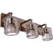 Andie 3 Light 24 inch Satin Brass Vanity Light Wall Light