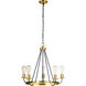 Neighborhood Randolph 5 Light 25 inch Flat Black/Satin Brass Chandelier Ceiling Light in Flat Black and Satin Brass, Neighborhood Collection