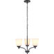 Neighborhood Tyler 3 Light 19.5 inch Flat Black Chandelier Ceiling Light in White Glass, Neighborhood Collection