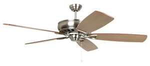 Supreme Air 70 inch Brushed Polished Nickel with Teak/Walnut Blades Indoor/Outdoor Ceiling Fan