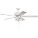Pro Plus 52 inch White and Polished Nickel with White/Washed Oak Blades Contractor Fan