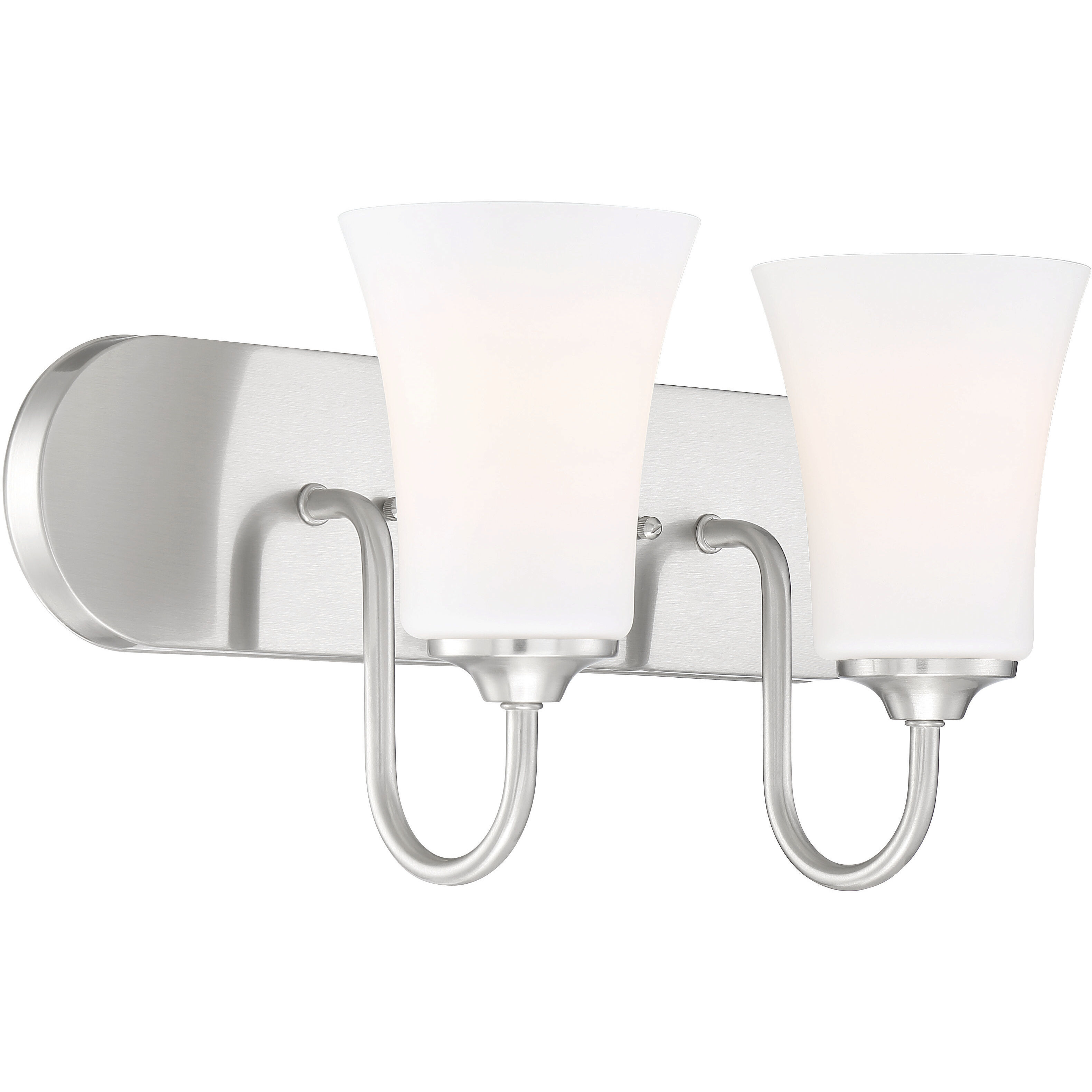 Neighborhood Gwyneth 2 Light 18 inch Brushed Polished Nickel Vanity Light Wall Light in White Frost Glass, Neighborhood Collection