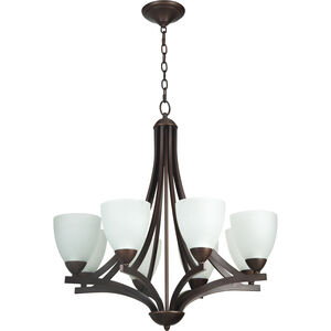 Almeda 8 Light 30 inch Old Bronze Chandelier Ceiling Light in White Frosted Glass